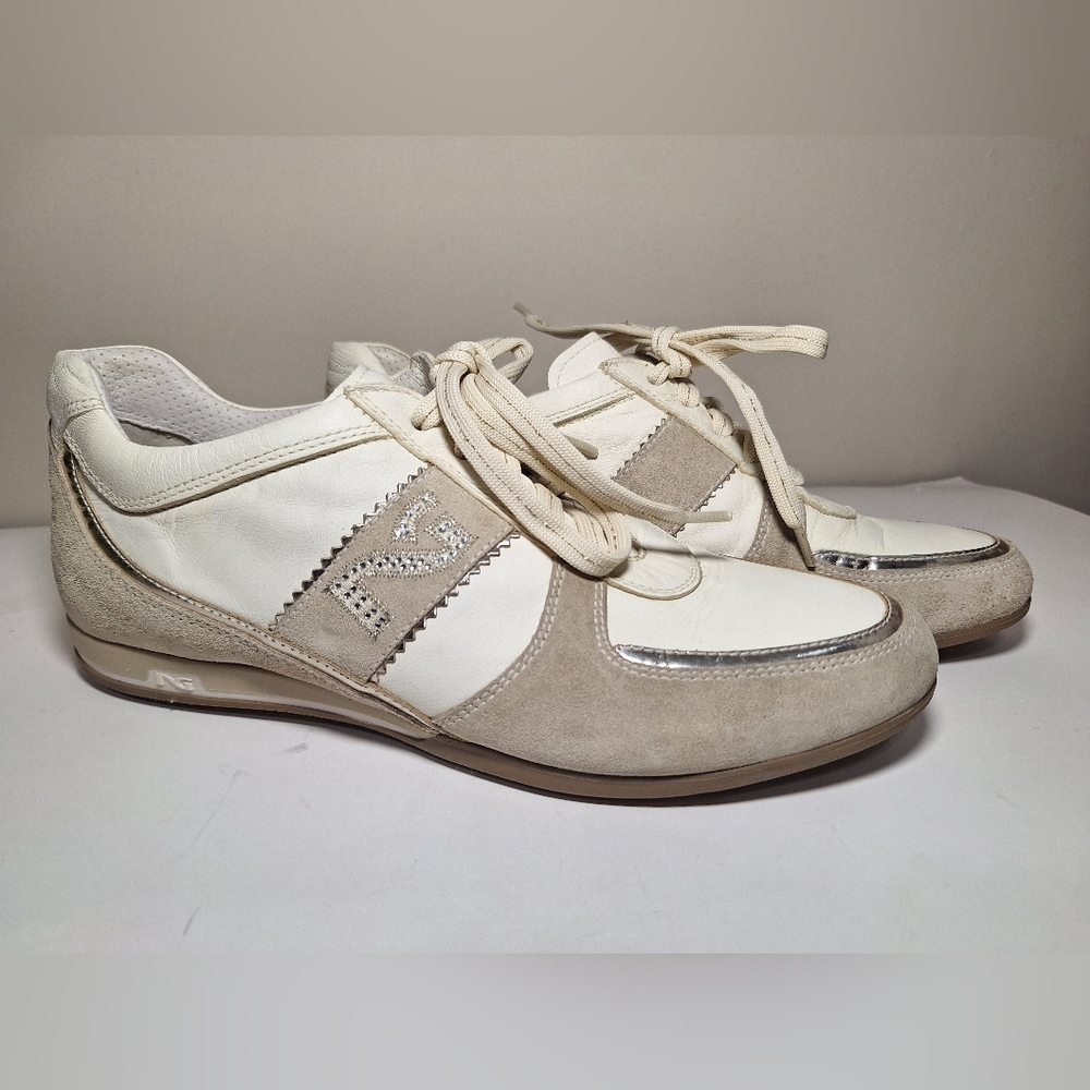 Nero Giardini Women’s Leather & Suede Sneakers Italian-Made Size 41 US 10.5